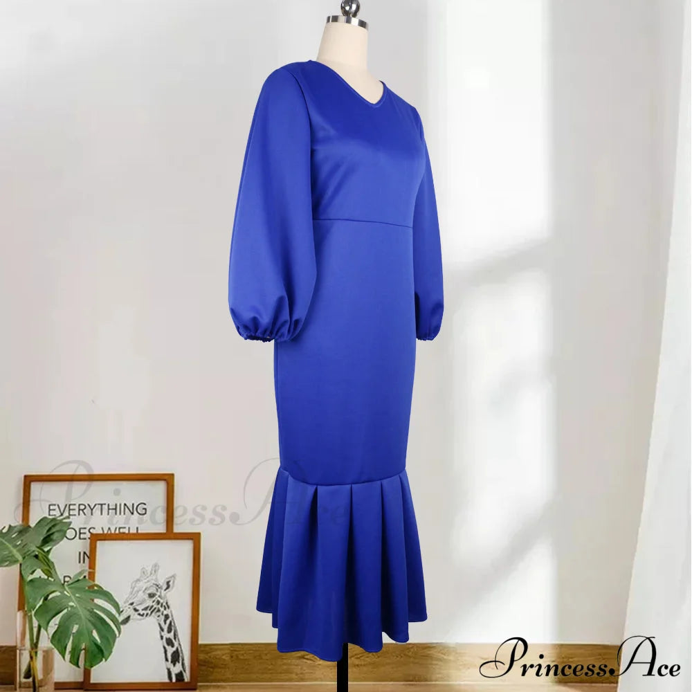 Autumn Spring Occasion Female V Neck Event Berrybetty Gown African Puff Sexy Bodycon Women Fashion