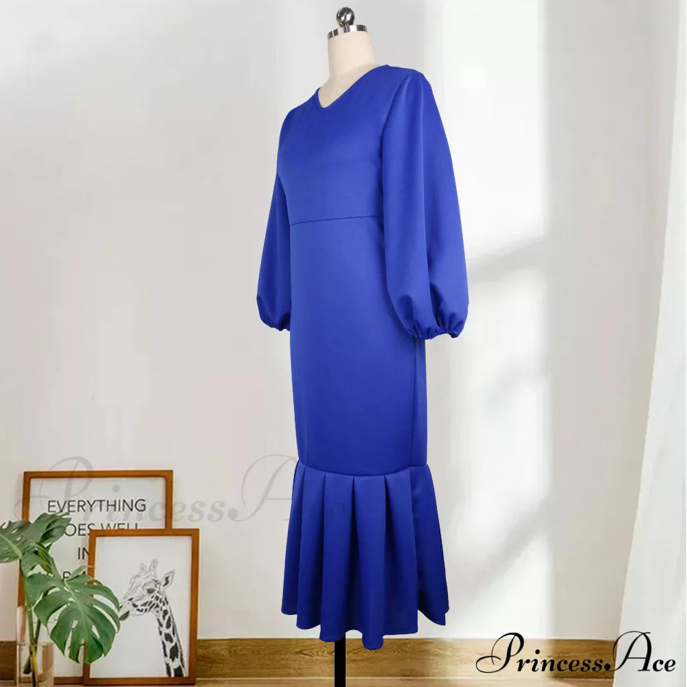 Autumn Spring Occasion Female V Neck Event Berrybetty Gown African Puff Sexy Bodycon Women Fashion