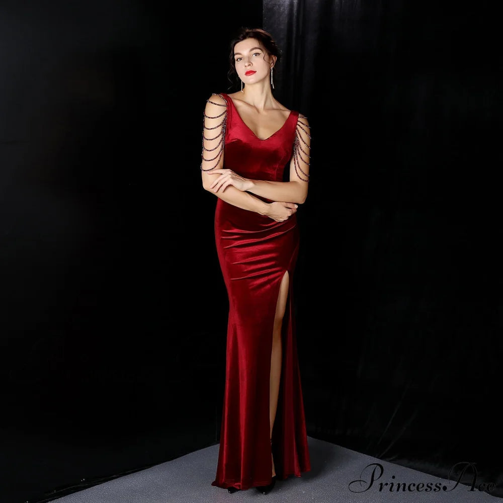 Avery Good Quality Velvet Formal Dress - Lady Occasions