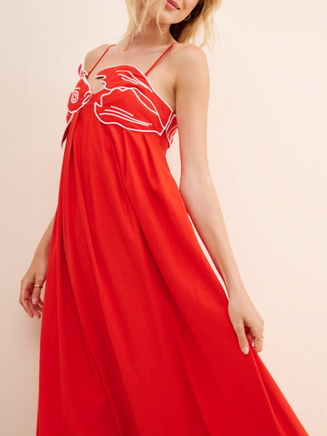 Exquisite Unique Fish-Shaped Charming Top Suspender Midi Dress Dresses