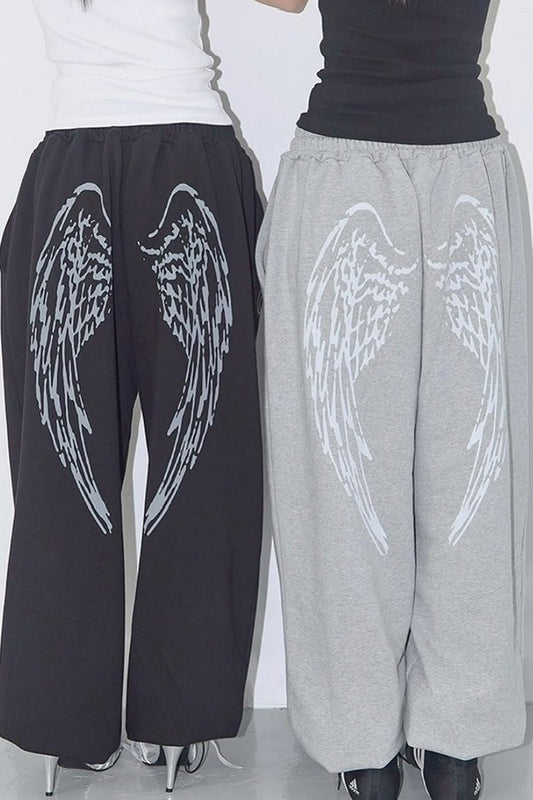 Vintage Hip-Hop Freizeithose mit Buchstabenflügeln