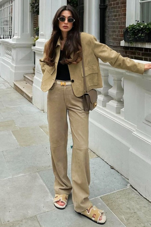 Suede Lapel Vintage Jacket