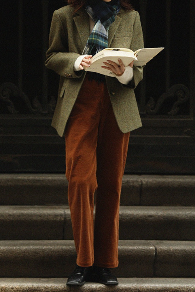 Wool Blend Single Breasted Blazer