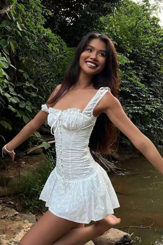 Besticktes Camisole-Boho-Kleid aus Baumwolle