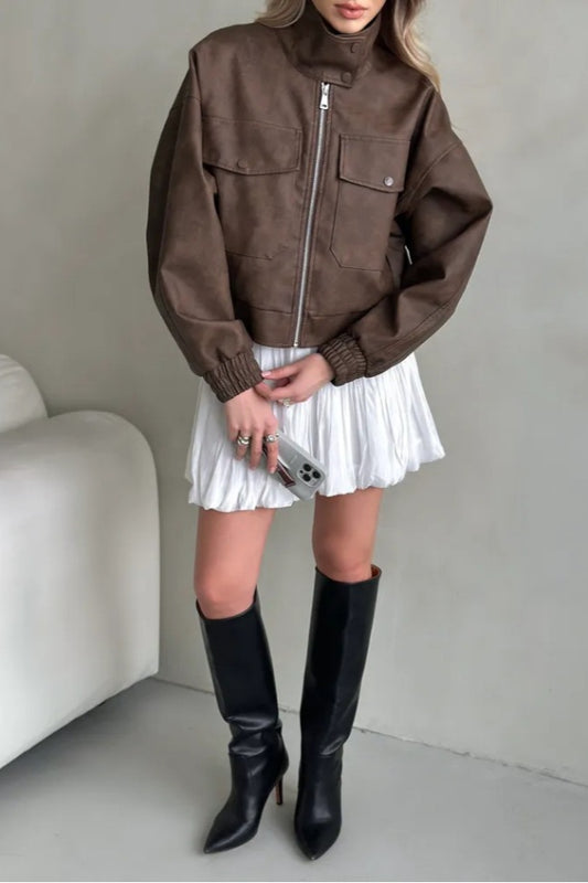 Leichter offener PU-Mantel