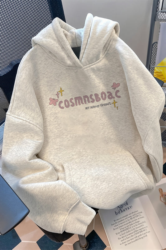 Firework Graphic Relaxed Pullover Hoodie