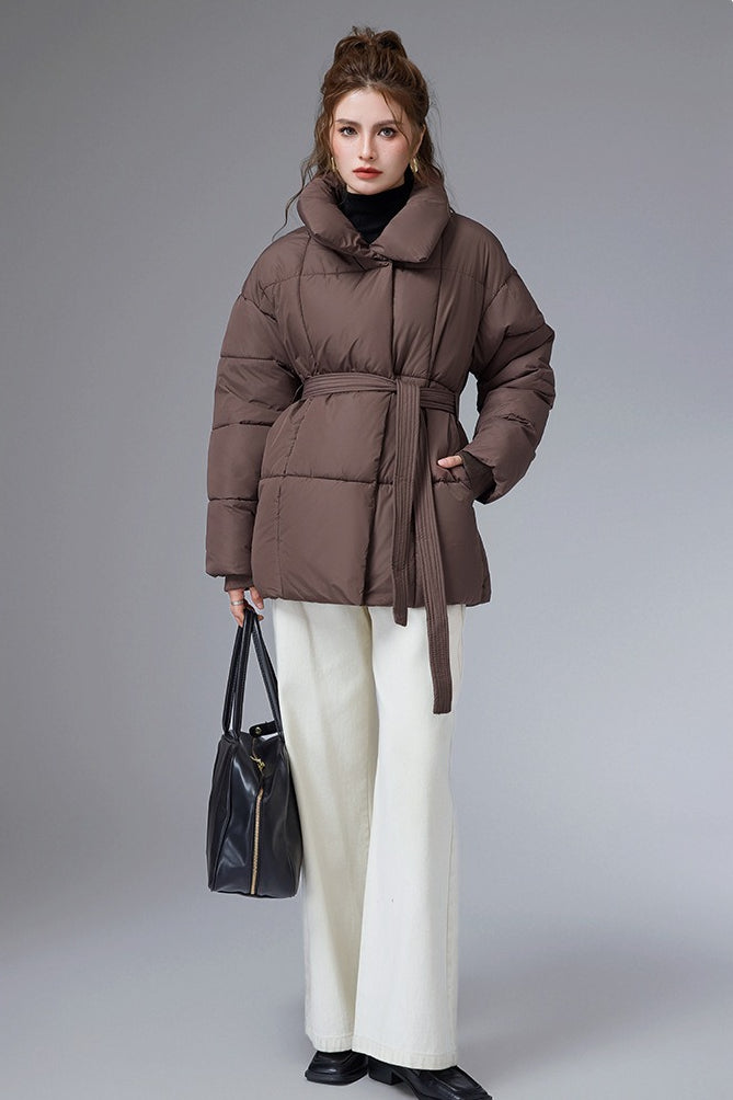 Warm Casual Cropped Cotton Puffer Jacket