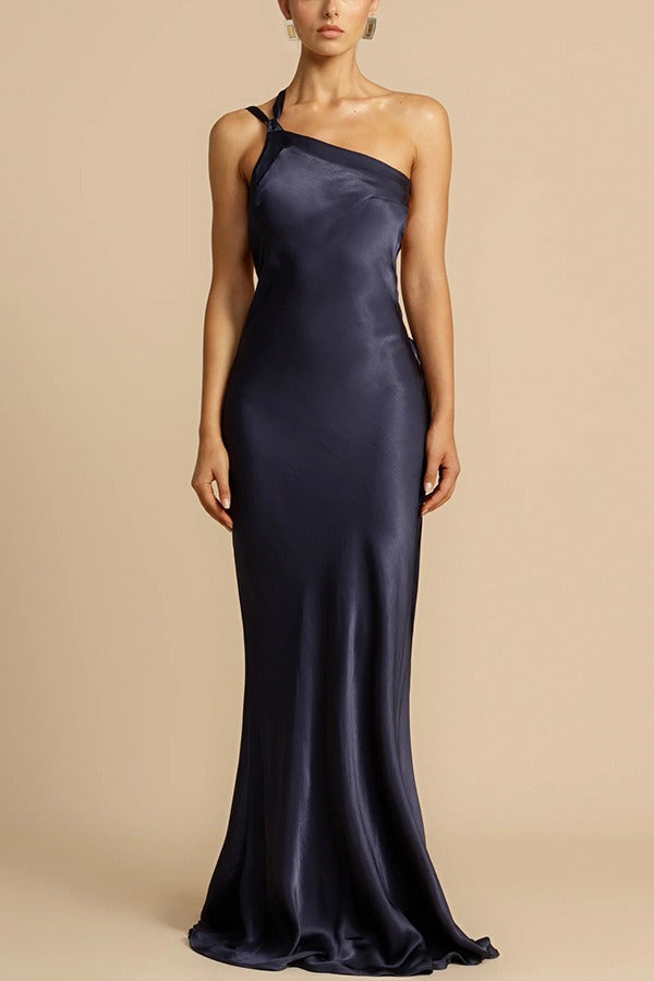 Satin One Shoulder Bodycon Formal Dress