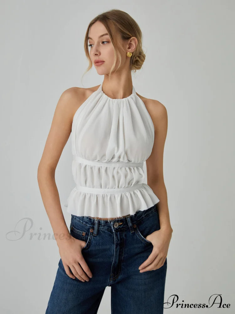 Backless Halter Graceful Tank Top Tops & Camis