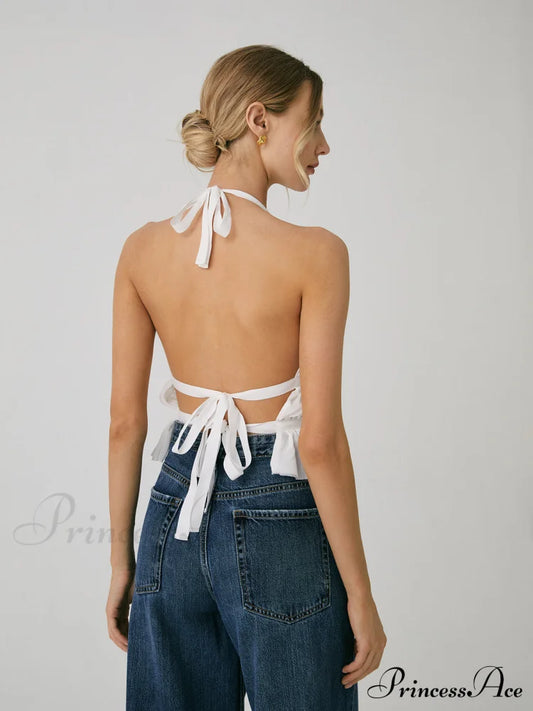 Backless Halter Graceful Tank Top Tops & Camis