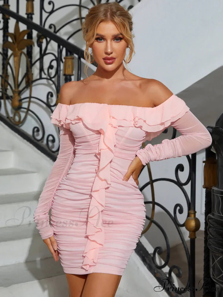 Backless Hollow Graceful Out Slit Dress Pink / Xs Dresses