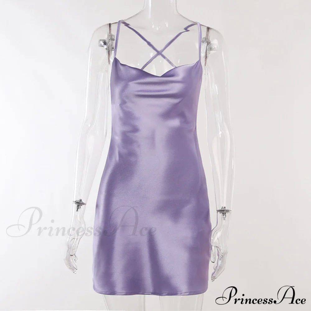Backless Sexy Slim Dress M / Purple Dresses