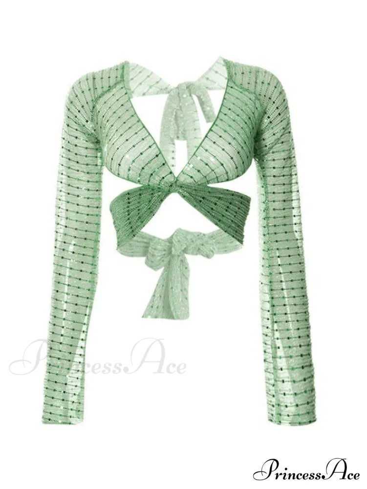 Balconette Bustier Short Sleeve Lace Classic Up Crop Blouse - Black Tops&Tees