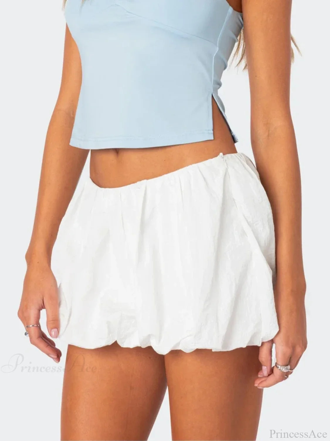 Balloon Layered Pleated Skirt WHITE / S skirts-250223