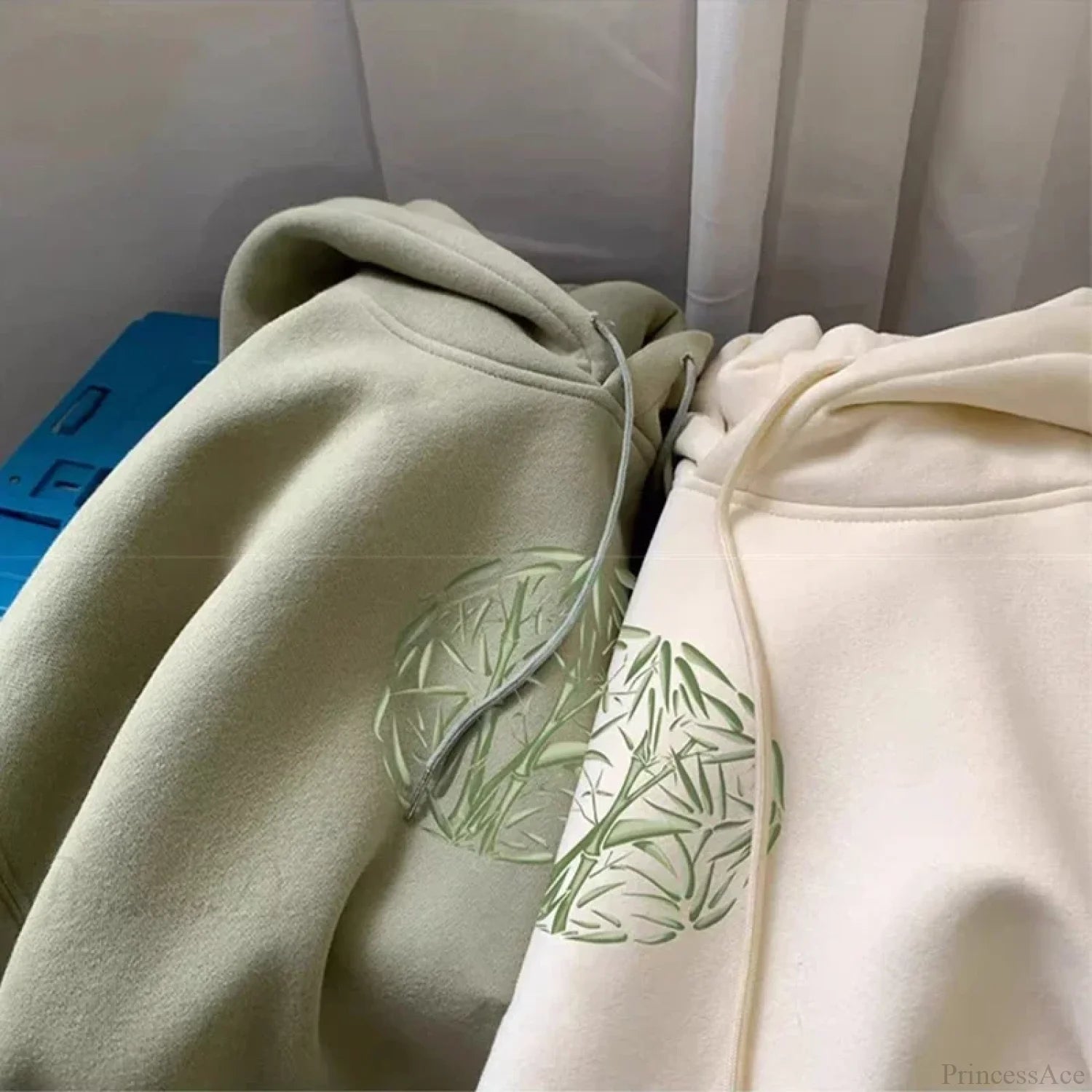 Bamboo Pattern Print Casual Y2K Hoodie