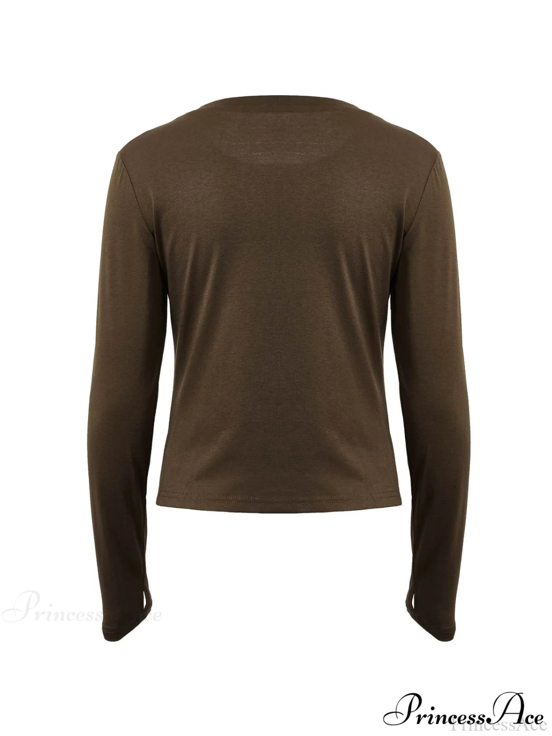 Basic Solid Graceful Crop Top Long Sleeves