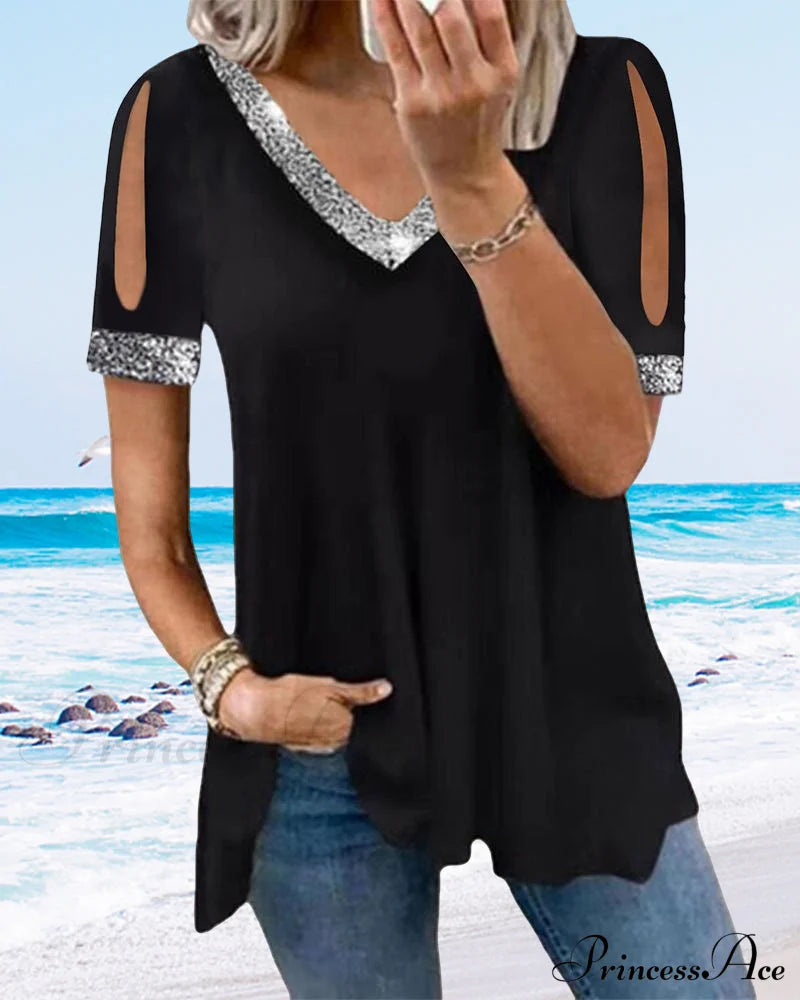 Basic V-Neck Tee T-Shirts