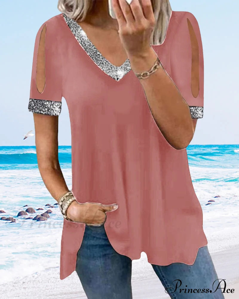 Basic V-Neck Tee T-Shirts