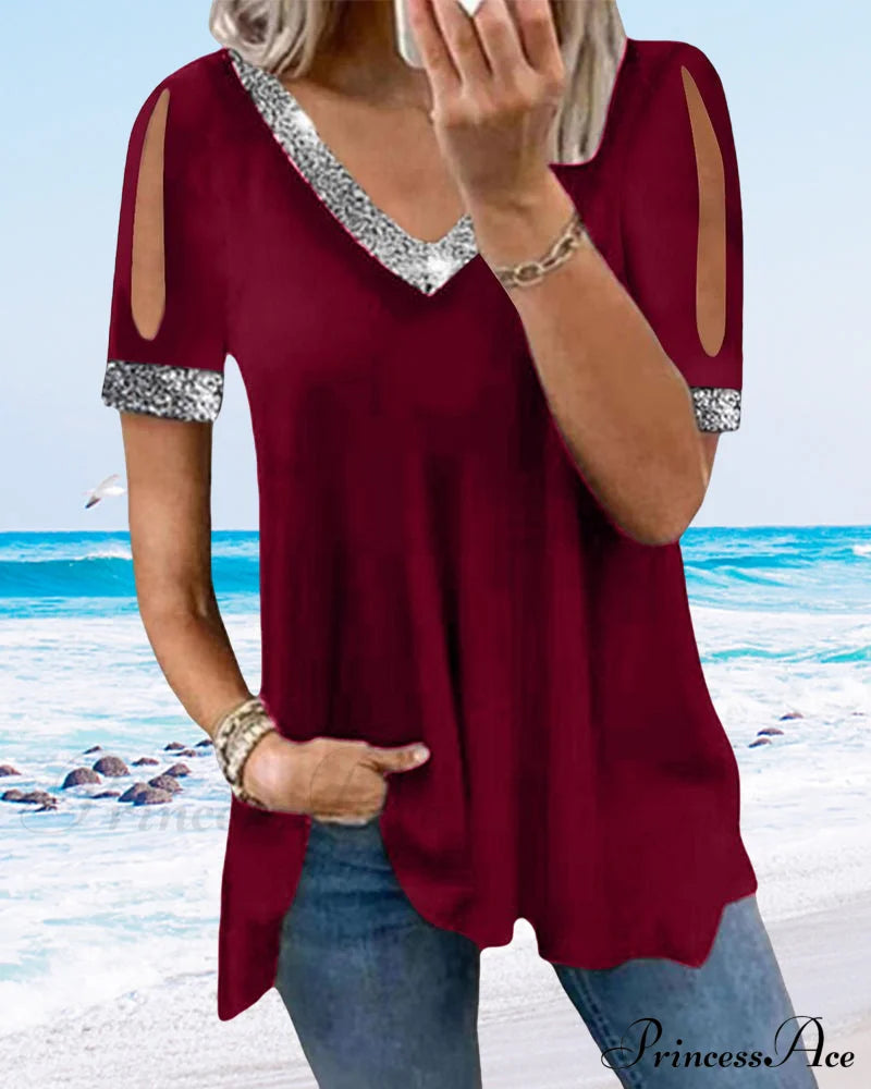 Basic V-Neck Tee T-Shirts