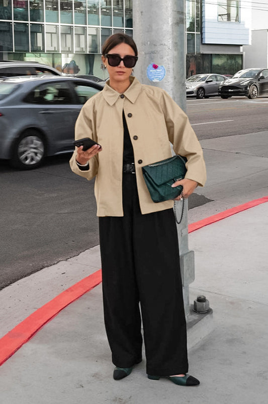Utility-Trenchcoat in französischem Khaki
