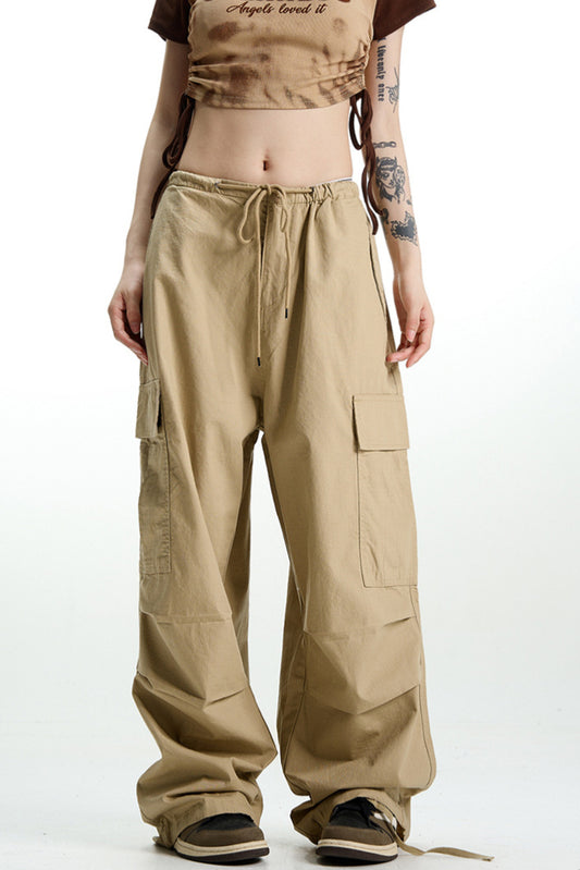 Vintage Khaki Weite Cargohose