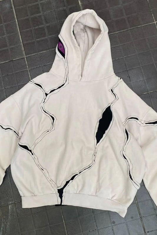 Contrast Seam Pullover Hoodie