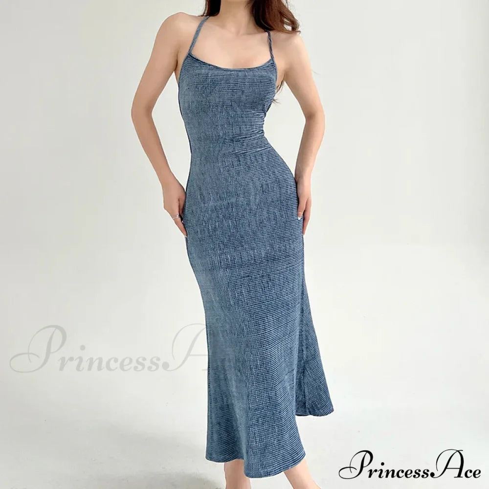 Beachwear Knit Sexy Spaghetti Strap Strapless Backless Lace Up Female Slip Holiday Club Bodycon