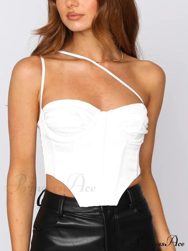 Bella Elegant Crop Top White / Xs