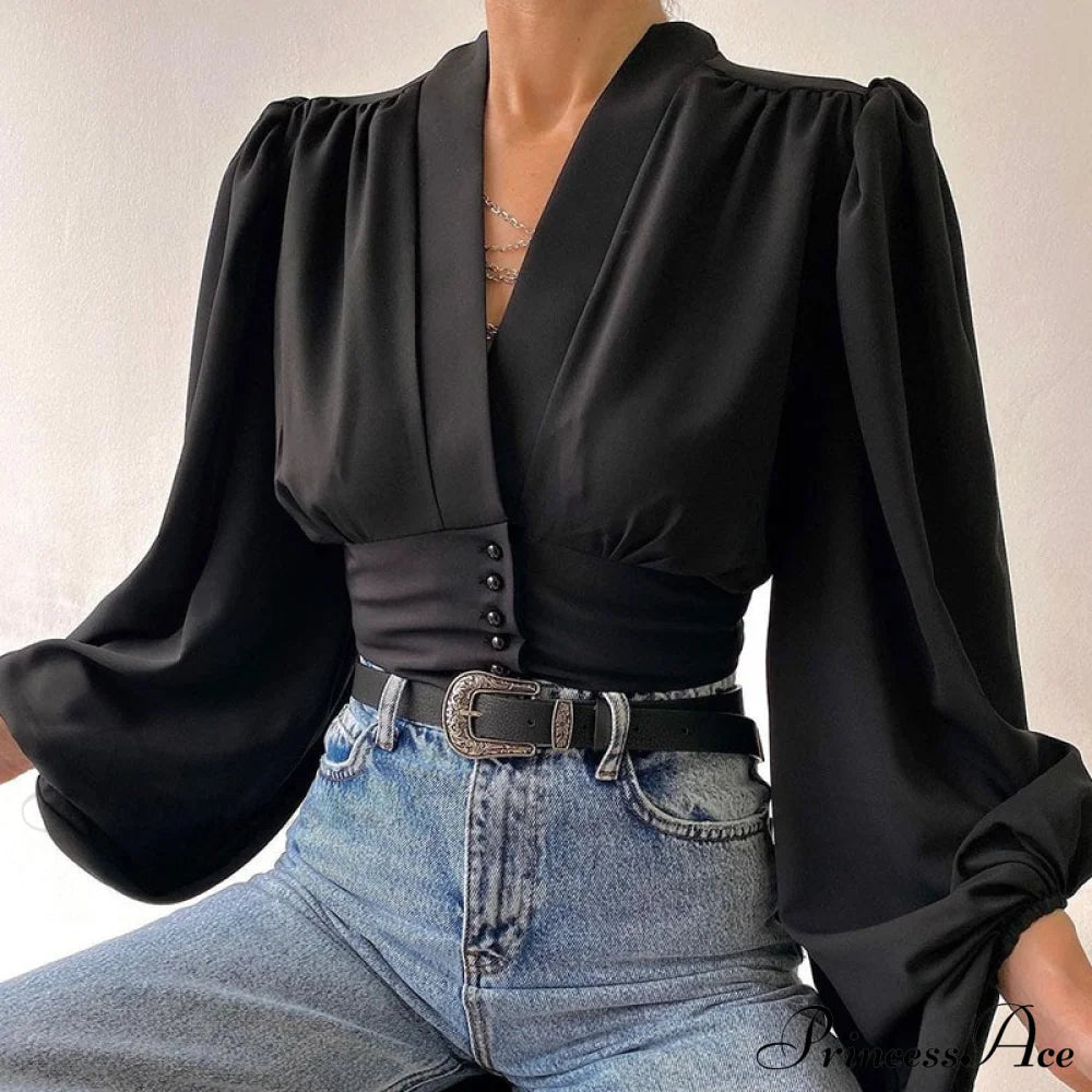 Betta Blouse Black / S Tops & Blouses