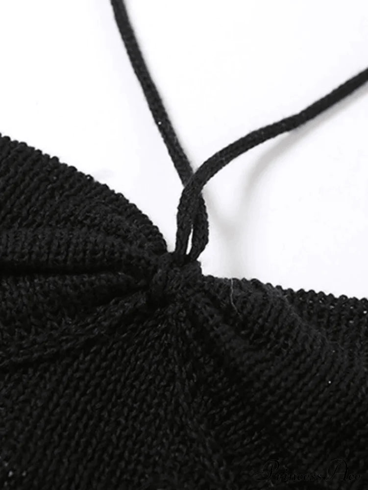 Bishop Sleeve Sweetheart Neck Bodycon Classic Party Mini Dress - Black Sweaters