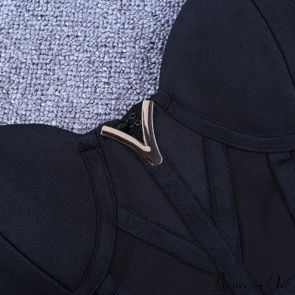 Black Gown Corset Elegant Insert With Party Bodycon Evening - Mesh Bandage Clubwear