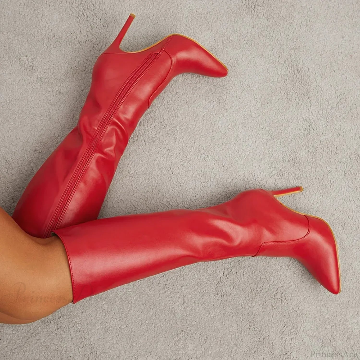 Black Pointed Sexy Luxury High Heels Catwalk Women Knee High Boot