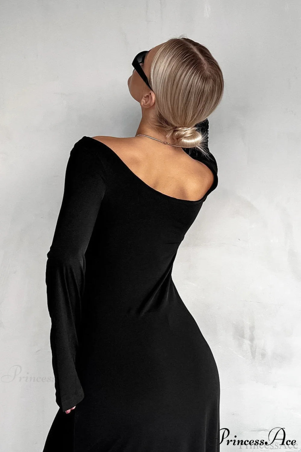 Black Sleek Knit Bodycon Maxi Dress