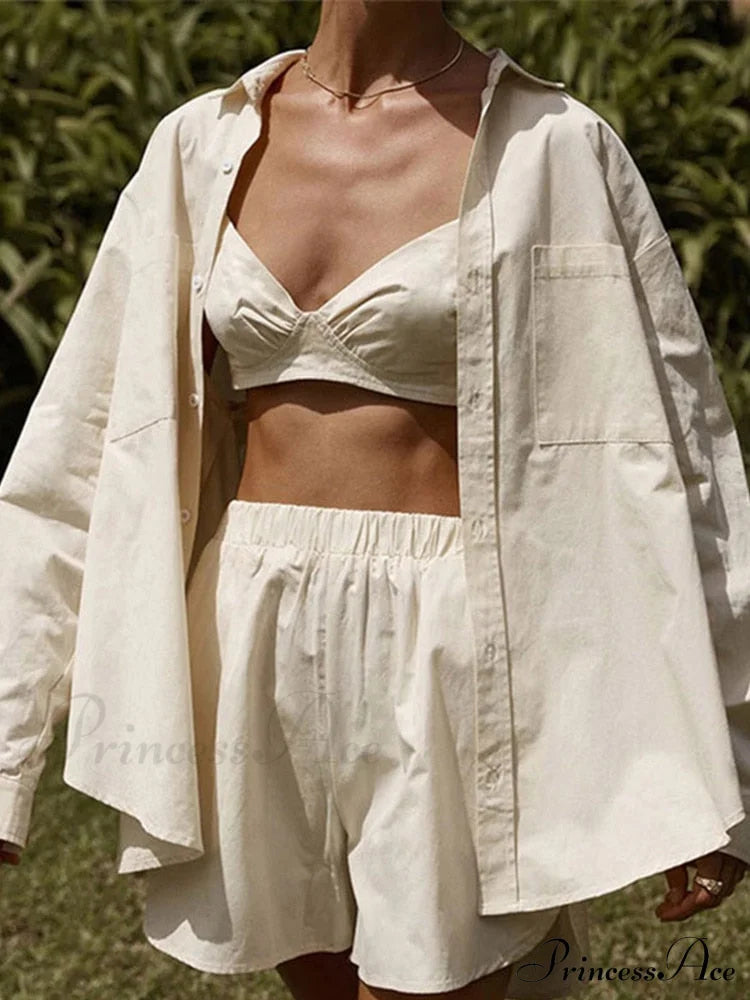 Blouse Outfits With Clothing Pieces Blouses Two Fashion Warm-Season Mini Tracksuits Women Cotton