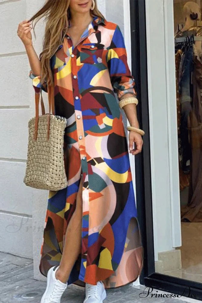 Blouse Patchwork Design Dress Dresses/Casual Dresses