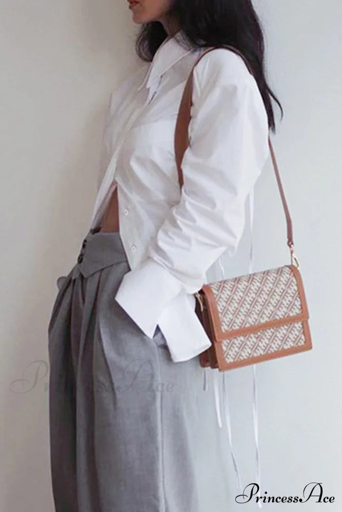 Blouse White Arm Shoulder Long Backless With Up Lace Pads Blouses