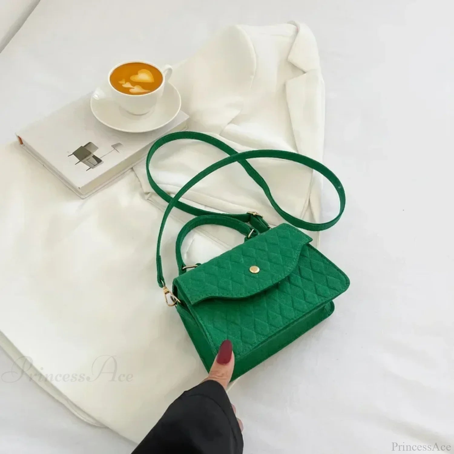 Blue Subaxillary Korean Fashion Shoulder Handbag Green handbag-250126