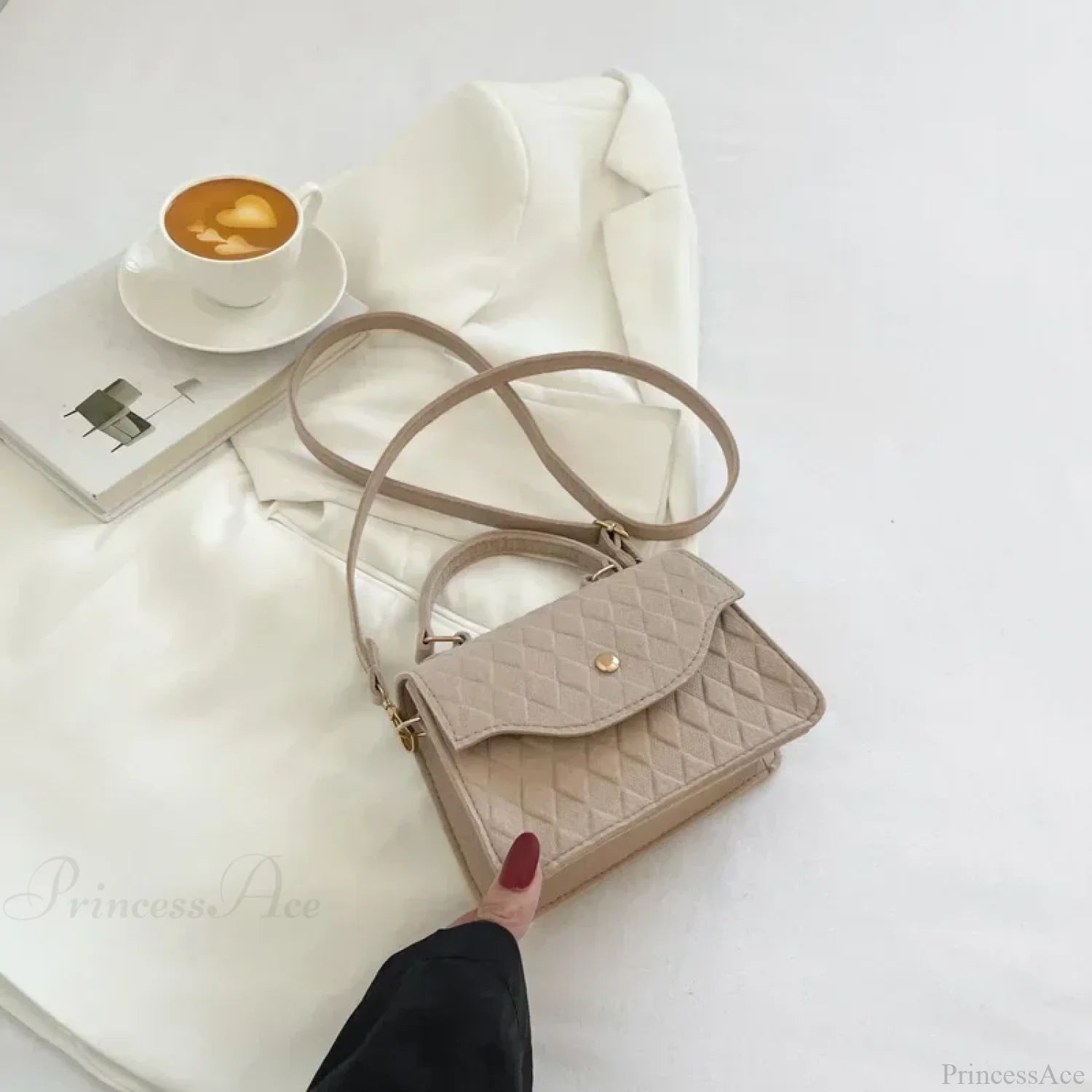 Blue Subaxillary Korean Fashion Shoulder Handbag Khaki handbag-250126