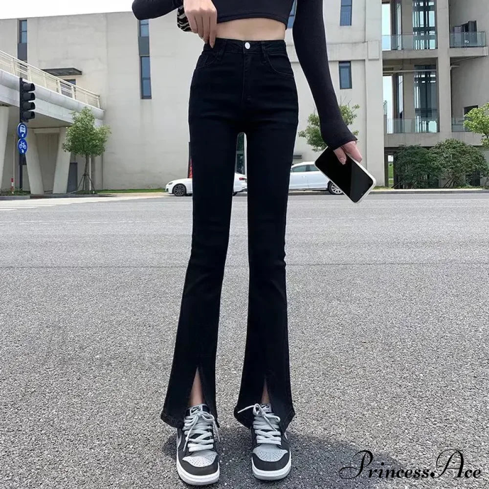 Blue Vintage Quality Fashion Straight Women Pant Woman High Waist Denim Pants Wide Leg Clothing
