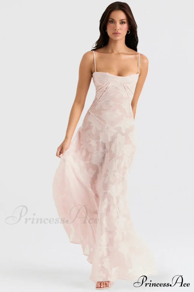 Blush Of Elegance Charming Lace Maxi Dress