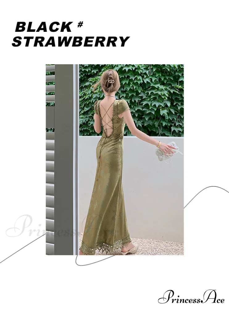 Bodycon For Palace Robe Satin V-Neck Bandage Dresses Party Gown Vestidos Mixi Warm-Season Backless