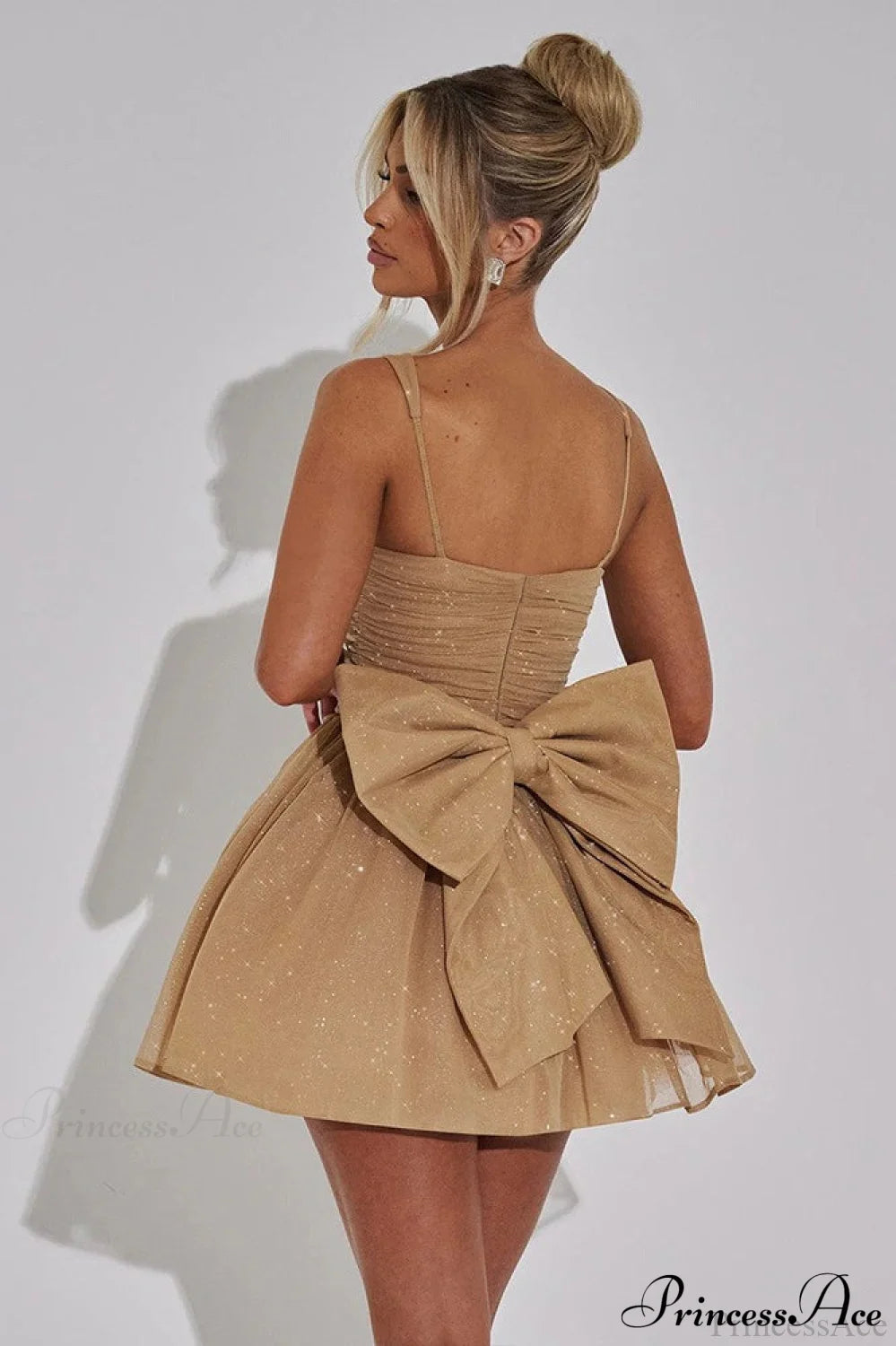 Bodycon Sequined Strapless Bow Party Dress