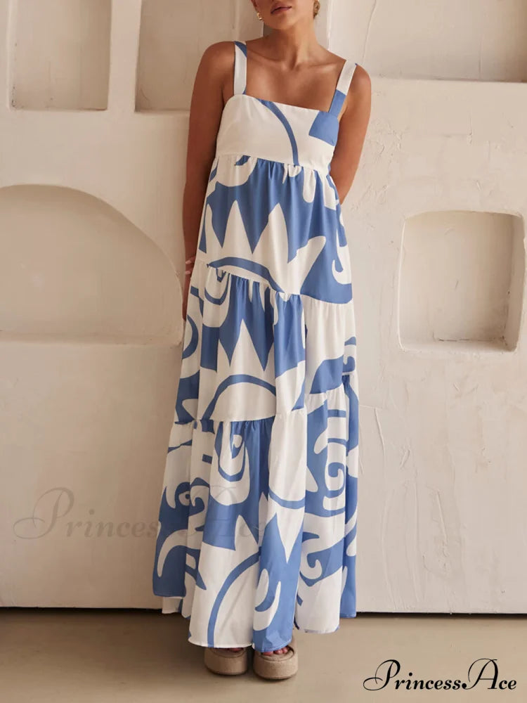 Bohemian Geometric Stylish Print Maxi Dress Dresses