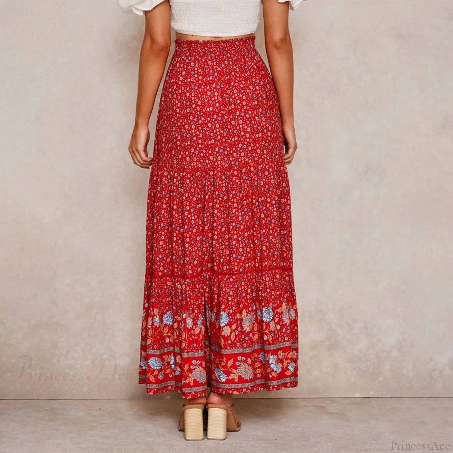 Bohemian Lace High Waist Slim Floral Skirt skirt-250126
