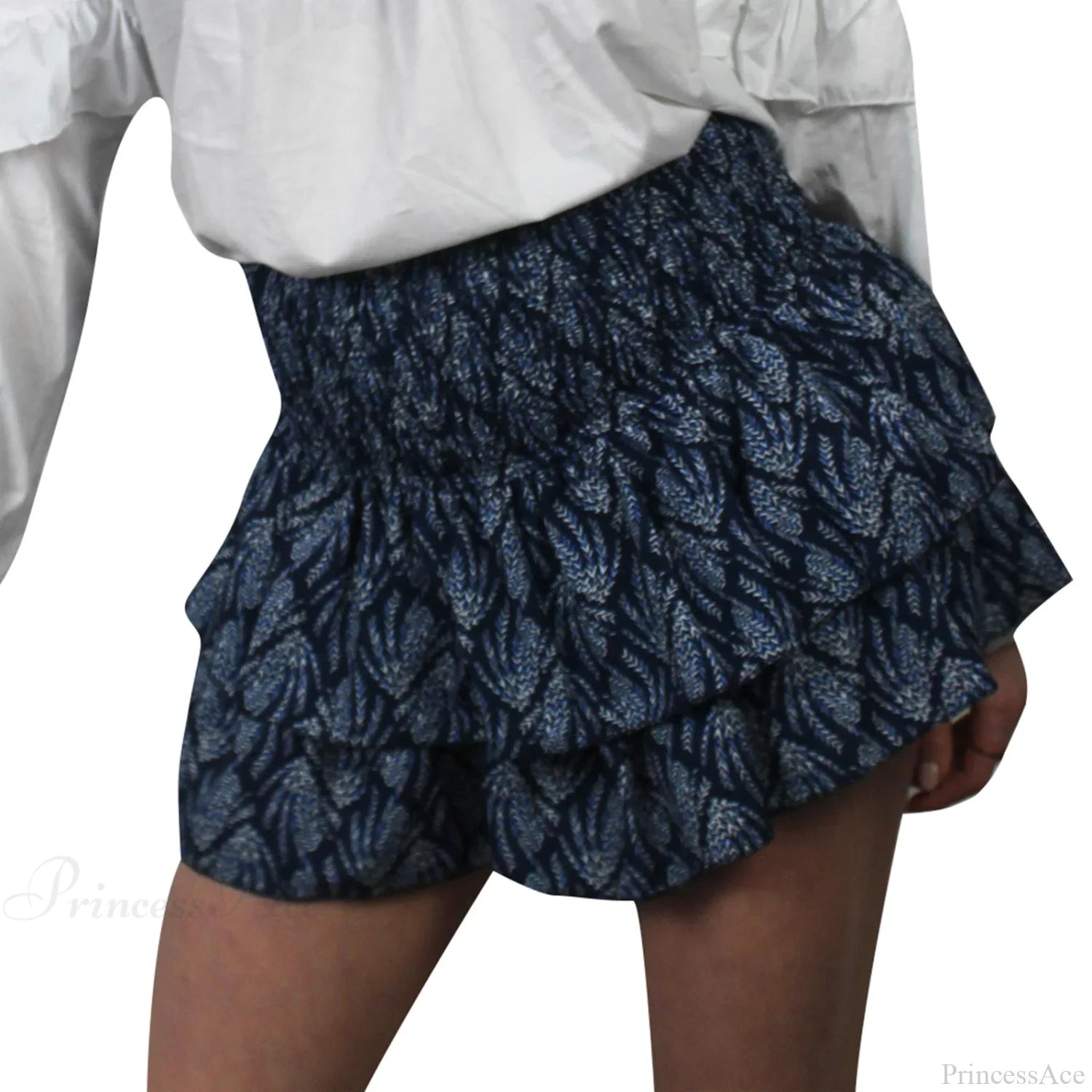 Bohemian Layered Ruffle Skirt Cyan / S skirts-250223