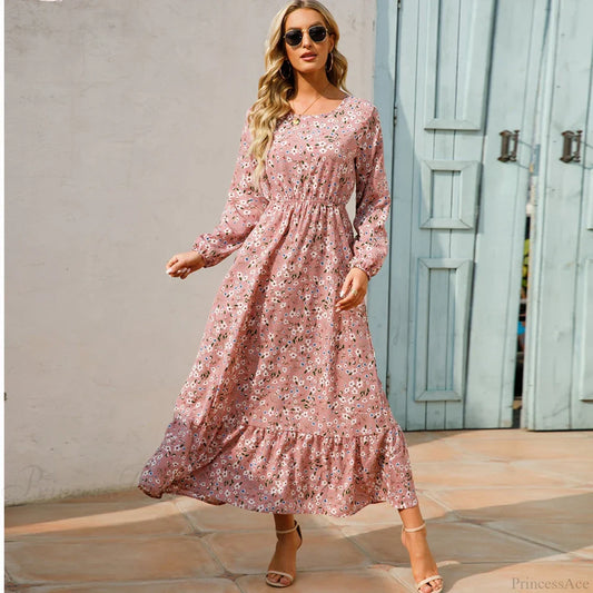 Bohemian Women’s Chiffon Floral Maxi Dress cloro1 / S oldfloraldress-250126