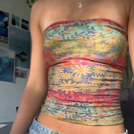 Boho Bandeau Off-Shoulder Tube Crop Top croptop-250126