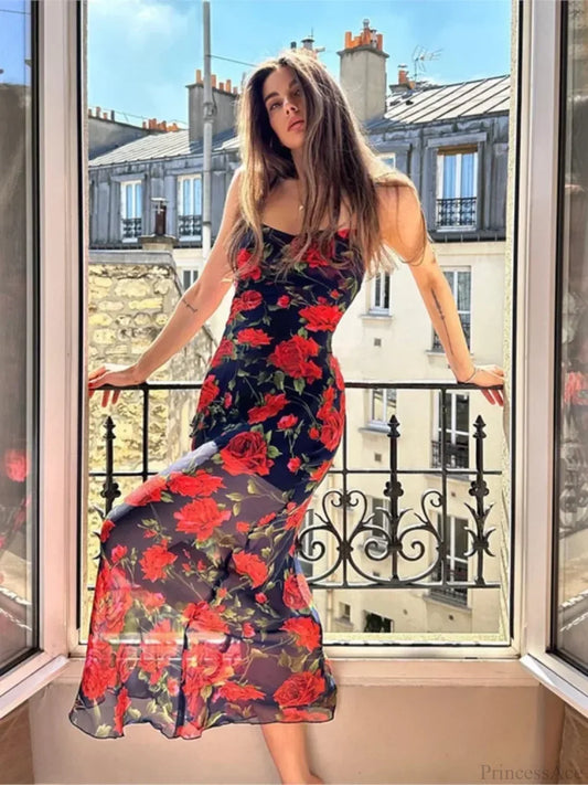 Boho Slim Fit Printed Off-Shoulder Floral Dress floraldress-250126