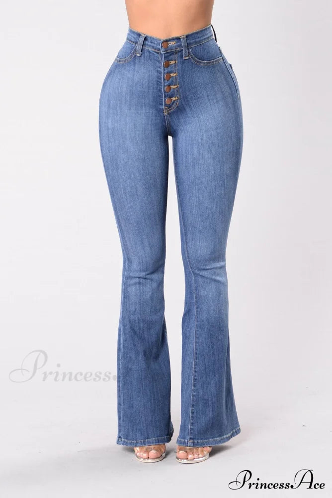 Bottom Denim 2024 Waist Flare Warm-Season Sexy Jean Push Bell Lady Women For Trousers High Pants