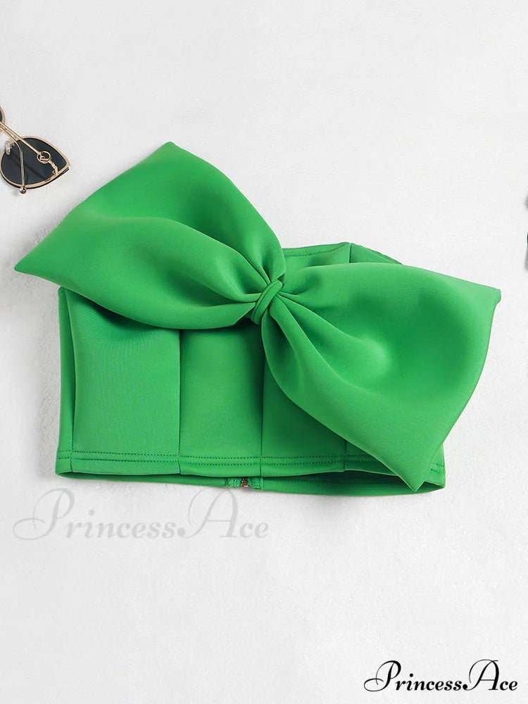 Bow Tie Graceful Cropped Tank Top Shirts & Tops